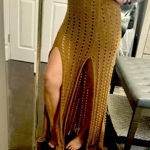 2/$50 Indikah crochet skirt with mini slip